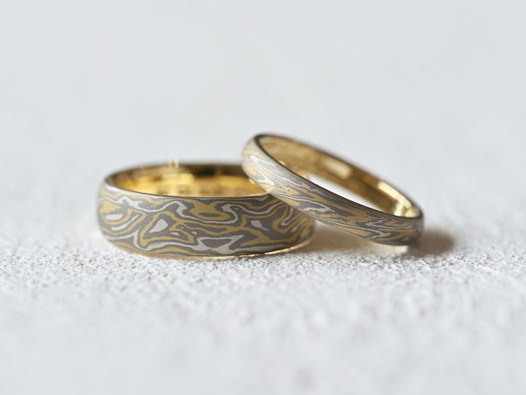 Classic Three Tone｜3種類の金属を組み合わせた木目金の結婚指輪